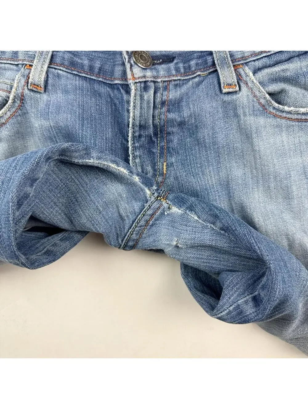Vintage Y2K Ultra Low Rise Bootcut Flare Jeans Medium Wash